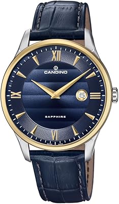 Montre à quartz analogique classique candino pour homme avec bracelet en cuir c4640/3