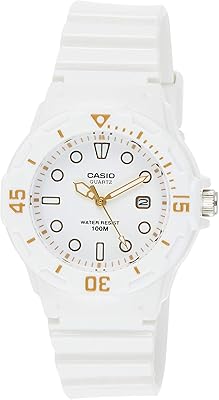 Montre casio youth pour femme, cadran blanc, bracelet en plastique caoutchouc - lrw-200h-7e2v
