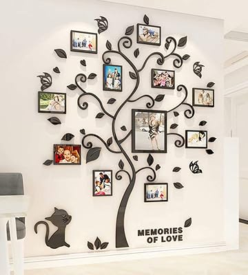 Stickers muraux d'arbre généalogique 3d décoration murale généalogique cadre photo en forme
