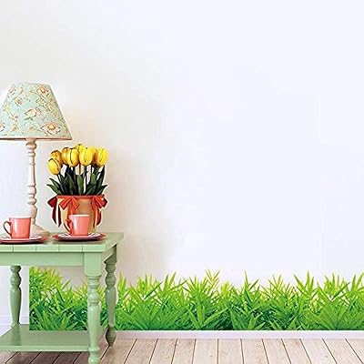 Stickers muraux amovibles pour la décoration du salon - herbe verte