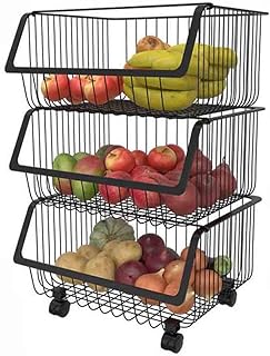 Rokuimei support de panier de fruits et légumes à 3 couches, unité