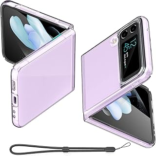 Coque aa transparente pour samsung galaxy z flip 4, [anti-jaunissement] coque rigide ultra