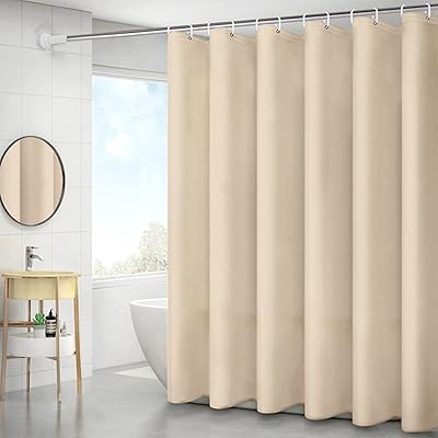 Faono 6x6 pieds rideau de douche uni avec 12 œillets métalliques et crochets