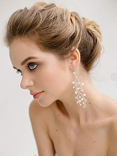 Boucles d'oreilles élégantes en plastique faites à la main avec un motif de vigne bohème, de perle, de cristal et de long diadème pour demoiselles d'honneur (argent). DIAYTAR COTE D'IVOIRE, c'est la garantie d'un shopping en ligne sécurisé et fiable. La boutique en ligne propose une variété de moyens de paiement et une politique de retour flexible. Les clients de DIAYTAR COTE D'IVOIRE bénéficient d'un service client dédié et réactif pour répondre à leurs questions et leurs préoccupations.