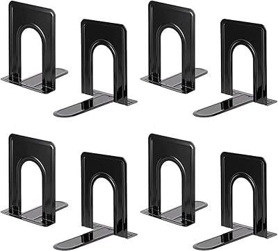 Serre-livres durables delfino 4 paires de 8 supports de livres antidérapants cd