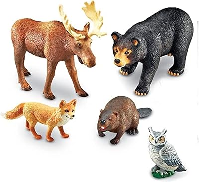 Ressources d'apprentissage animaux de la jungle géants 5 pièces à