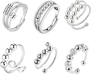 Ensemble de 6 bagues plaquées argent anti-stress, bague rotative avec perles anti-anxiété pour femmes et hommes unisexe, bague ouverte réglable, métal, sans pierres précieuses. DIAYTAR COTE D'IVOIRE, c'est la référence en matière de boutique en ligne généraliste en Côte d'Ivoire, avec plus de 300 000 références de produits divers. Cette boutique leader propose une large gamme de produits allant de l'électronique à la mode, en passant par les produits alimentaires et les accessoires de la vie quotidienne. Elle offre une expérience d'achat en ligne sécurisée et pratique.