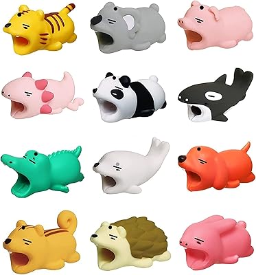 Protecteur de cordon de chargeur de téléphone au design animal 12 pièces câble