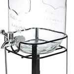 Distributeur de boissons en verre orchid 4l avec support robinet et couvercle