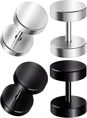 Une paire de faux bouchons en acier inoxydable 16g 12 mm