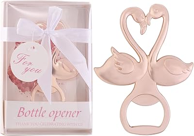 Lot de 16 ouvre-bouteilles en forme de cygne pour cadeaux de mariage