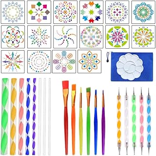 Lingeiher ensemble d'outils de pointillage de mandala de 36 pièces avec sac
