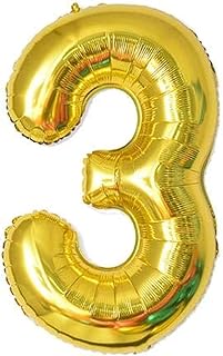 Ballon numéro 3 40 pouces, couleur or brillant, grande taille pour occasions spéciales