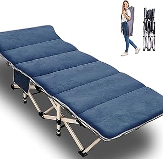 Lit de camping pliable, lit de couchage double couche en tissu oxford robuste