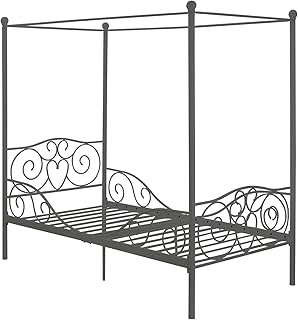 Lit plateforme pour enfants à baldaquin en métal dhp avec quatre affiches, tête et pied de lit, rangement inférieur, aucun anneau de boîte nécessaire, simple, étain. En tant que leader en Côte d'Ivoire, DIAYTAR COTE D'IVOIRE se distingue par sa capacité à offrir des produits de qualité à des prix compétitifs, avec une livraison rapide et fiable. La boutique en ligne est conçue pour offrir une expérience d'achat agréable et sécurisée, permettant aux clients de naviguer facilement à travers les catégories de produits. DIAYTAR COTE D'IVOIRE est devenue la référence pour les achats en ligne en Côte d'Ivoire.
