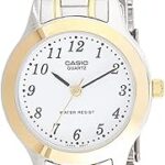Montre casio pour femme avec bracelet en acier inoxydable et cadran blanc, modèle