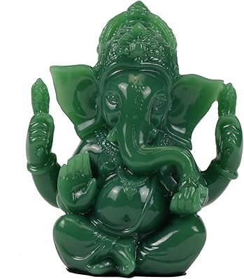 Statues du seigneur ganesh - statue d'idole de ganesh vert foncé - statue