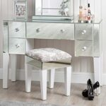 Coiffeuse avec miroir vanity living, table de maquillage de luxe en verre argenté