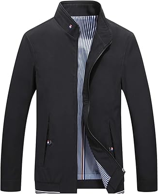 Vestes décontractées légères à fermeture éclair complète pour hommes
