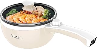 Mini poêle électrique antiadhésive portable fusha avec couvercle - 1,5 l (beige)