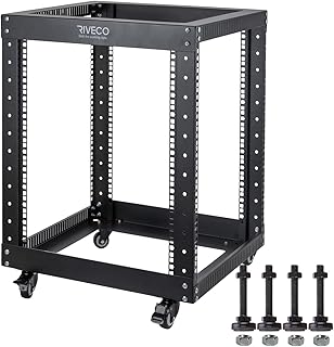 Rack de serveur 12u à cadre ouvert avec roulettes - riveco 4 montants