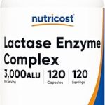 Nutricost lactase enzyme complex 3000 fcc aloe, 120 capsules végétariennes - sans ogm
