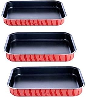 Tefal ensemble de 3 plaques de four rectangulaires pour la cuisson et le rôtissage,