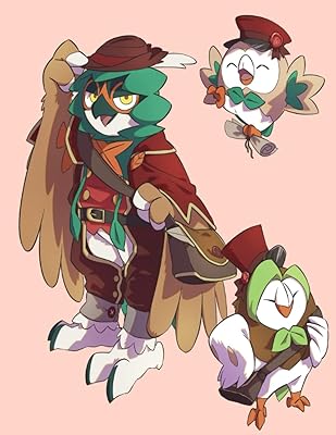 Carnet de croquis : carnet de croquis pokémon rowlet, dartrix, decidueye, 120 pages