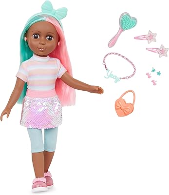 Poupée mannequin articulée glitter girls de 14 pouces avec cheveux colorés, yeux marron