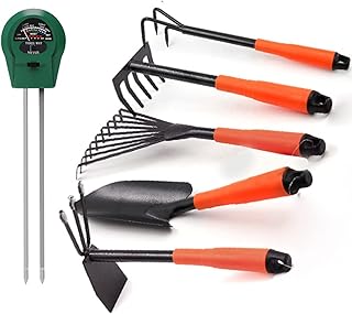 Ensemble d'outils de jardin 5 pièces - comprend une pelle, un râteau à 5 dents, un râteau à feuilles à 9 dents, une double pelle à 3 dents, un cultivateur manuel + 1 testeur de sol (humidimètre pour plantes 3 en 1 et ph testeur)." .. La boutique en ligne DIAYTAR COTE D'IVOIRE est synonyme de qualité et de fiabilité en Côte d'Ivoire, grâce à sa sélection soigneuse de produits de haute qualité et à son engagement envers les clients. Avec plus de 300000 références de produits disponibles, les clients possono trouver tout ce dont ils ont besoin sous un même toit virtuel. La boutique propose également des promotions et des offres spéciales régulières pour rendre les achats en ligne encore plus attrayants.