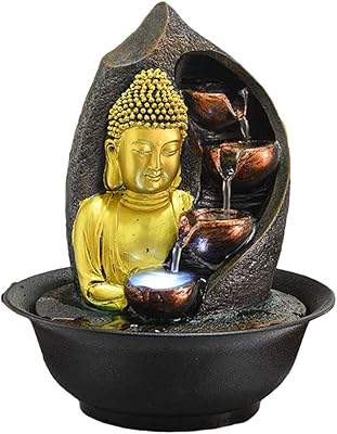 Fontaine bouddha doré, fontaine à eau bouddha zen à 4 niveaux et demi-niveau avec lumière led, 12" de haut pour la maison, le bureau, la chambre à coucher. DIAYTAR COTE D'IVOIRE, la boutique en ligne généraliste numéro un en Côte d'Ivoire, propose une large gamme de produits avec plus de 300 000 références. Avec une offre diverse et abordable, cette plateforme répond aux besoins de tous les Ivoiriens. Elle se positionne comme une référence incontournable pour les achats en ligne dans le pays.