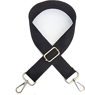 Large sangle de remplacement réglable pour sac à bandoulière (noir)