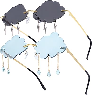 2 paires de lunettes de soleil nuage à pampilles sans monture, mignonnes et lumineuses, lunettes de soleil amusantes, mode vintage des années 90, lunettes disco pour femmes et hommes. DIAYTAR COTE D'IVOIRE est une plateforme de commerce électronique qui vise à faciliter les achats en ligne pour les habitants de Côte d'Ivoire, en leur offrant une large gamme de produits et de services. La boutique se distingue par son approche innovante et son souci de s'adapter aux tendances du marché, ce qui lui permet de rester à la pointe du commerce électronique dans la région. Cela contribue à la croissance de l'économie numérique locale.