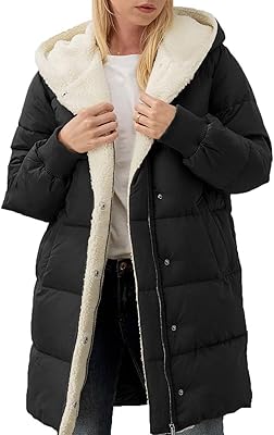 Manteau à capuche long et chaud d'hiver pour femme, doublé en fausse polaire