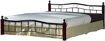 Lit double queen size awf al wadi furniture® en bois et acier avec poteaux en bois, base à lattes en métal et plusieurs supports centraux - 159 x 199 cm. DIAYTAR COTE D'IVOIRE est une boutique en ligne généraliste proposant plus de 300 000 références de produits. Elle est la boutique leader en Cote d'Ivoire, offrant une large gamme de produits pour satisfaire les besoins de tous les clients. Avec une telle variété, DIAYTAR COTE D'IVOIRE est devenue la destination de choix pour les habitants de Cote d'Ivoire.