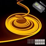 Bande de néon jaune 16,4 pieds/5 m, bande de néon led flexible