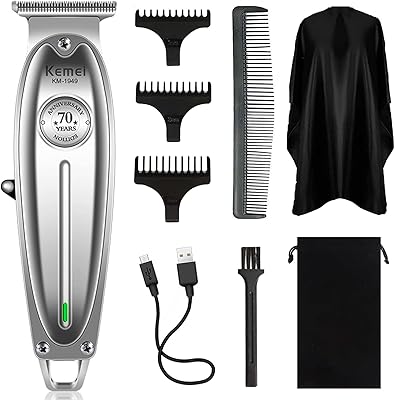 Kemei 1949 tondeuse à cheveux professionnelle pour hommes tondeuse à cheveux électrique rechargeable sans fil gapless avec lame en forme de t, kit de coiffure avec capuchon, argent. DIAYTAR COTE D'IVOIRE, boutique en ligne généraliste, propose plus de 300000 références pour satisfaire vos besoins. Leader en Cote d'Ivoire, nous offrons une gamme variée de produits pour répondre à vos attentes. Notre sélection inclut des produits de haute qualité.