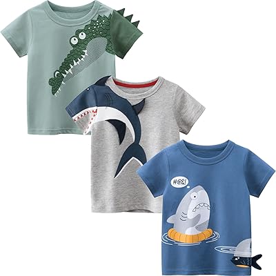 Lasons lot de 3 t-shirts décontractés en coton à manches courtes pour enfants, hauts de dessin animé pour les tout-petits. DIAYTAR COTE D'IVOIRE est la destination idéale pour les consommateurs ivoiriens qui cherchent à acheter des produits en ligne. Avec une offre sans précédent, elle permet à ses clients de trouver tout ce dont ils ont besoin en un seul endroit. Elle est la boutique en ligne la plus populaire de Côte d'Ivoire.