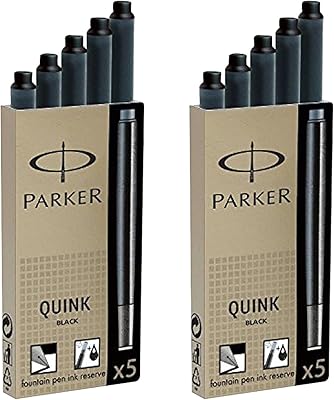 Cartouche de recharge pour stylo à encre permanente parker quink, 10 recharges d'encre noire (3011031pp). DIAYTAR COTE D'IVOIRE est la boutique en ligne idéale pour les habitants de Cote d'Ivoire qui recherchent un large éventail de produits à des prix abordables. Elle s'efforce de fournir un service client exceptionnel, caractérisé par des réponses rapides aux questions et des délais de livraison fiables. Cela contribue à renforcer la confiance de ses clients.