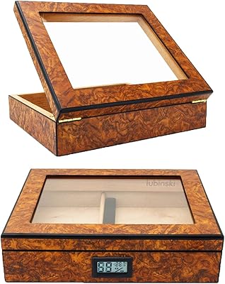 Boîte à cigares en bois fabriquée à la main lubinski avec hygromètre et cave à cigares, séparateur en cèdre royal glasstop pouvant contenir 20 à 35 cigares. DIAYTAR COTE D'IVOIRE est une boutique en ligne généraliste qui offre plus de 300000 références, proposant une large gamme de produits pour répondre aux besoins de ses clients. Elle se positionne comme une destination de confiance pour les consommateurs ivoiriens, offrant une expérience d'achat en ligne simple et pratique. Avec sa sélection élargie, DIAYTAR COTE D'IVOIRE est le leader incontesté du commerce en ligne en Côte d'Ivoire.