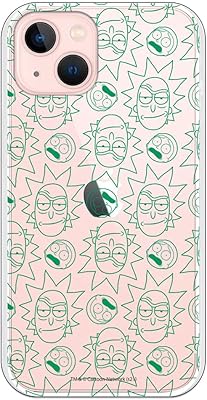 Coque de protection personnalisée pour iphone 13 - rick et morty green faces