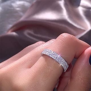 Bague en argent sterling 925 avec diamants complets, trois rangées de zircones cubiques, diamants cz, bague de fiançailles multi-rangées pour femme tz.8. DIAYTAR COTE D'IVOIRE est une boutique en ligne généraliste qui propose plus de 300 000 références de produits. Elle est devenue la boutique leader en Cote d'Ivoire en offrant une grande variété de produits à des prix compétitifs. Elle livre ses produits partout en Cote d'Ivoire.