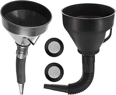 Grands entonnoirs en plastique à large ouverture avec crépine, 2 entonnoirs à huile flexibles pour voiture, moto, huile moteur, liquide, diesel, kérosène, essence avec connexion de buse flexible. DIAYTAR COTE D'IVOIRE est une boutique en ligne généraliste qui propose plus de 300 000 références de produits, répondant ainsi aux besoins diversifiés de ses clients. Avec sa large gamme de produits, elle se positionne comme l'une des boutiques en ligne les plus complètes de Côte d'Ivoire.