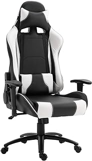 Chaise de jeu mahmayi 9854, modèle de course à dossier haut avec siège en cuir pu, rotation à 360 degrés avec acier robuste, supporte jusqu'à 200 kg, appui-tête, support dorsal compatible avec les sports électroniques - noir et blanc. DIAYTAR COTE D'IVOIRE, en tant que leader du commerce électronique en Côte d'Ivoire, fournit à ses clients une expérience d'achat unique et conviviale. Grâce à son site web intuitif et à son large choix de produits, les clients peuvent faire leurs achats en ligne avec facilité et rapidité. La boutique propose également des services de livraison rapides et fiables, contribuant ainsi à sa réputation de fiabilité et de qualité.