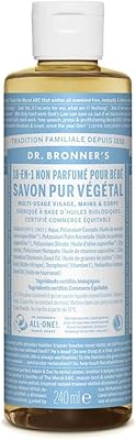 Savon liquide de castille pure non parfumé biologique pour bébé dr. bronner's, 473