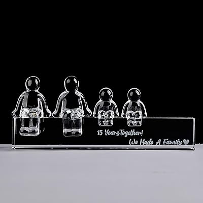 Ornement en verre de cristal pour le 15e anniversaire d'une femme, 15 ans de mari et 15 ans de vie commune, fondant une famille (2 enfants). DIAYTAR COTE D'IVOIRE, la boutique en ligne idéale pour les ivoiriens, offre une plateforme sécurisée pour les achats en ligne. Avec une sélection impressionnante de plus de 300 000 articles, les clients peuvent trouver des produits correspondant à leurs besoins et à leur budget. Le site est facile à utiliser et propose des fonctionnalités pratiques pour une expérience d'achat optimale.