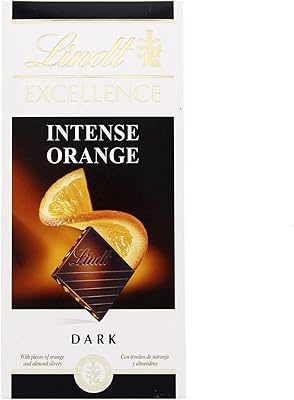 Chocolat noir intense lindt excellence à saveur d'orange, 100 grammes