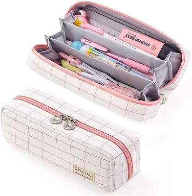 Trousse à crayons design en maille avec 3 sections pour fournitures de bureau