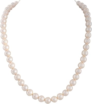 Chaîne de perles rondes en forme de coquillage blanc pour femmes/filles, perle, perle
