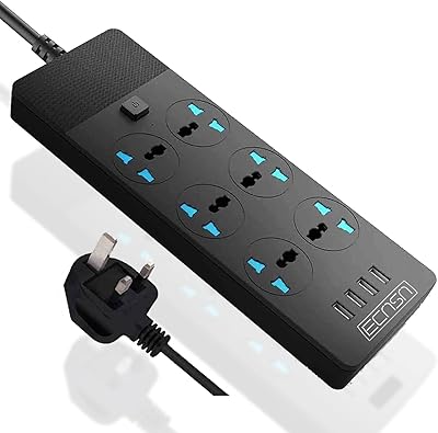 Prise d'alimentation aicasatm avec 4 ports usb, 6 prises de protection contre
